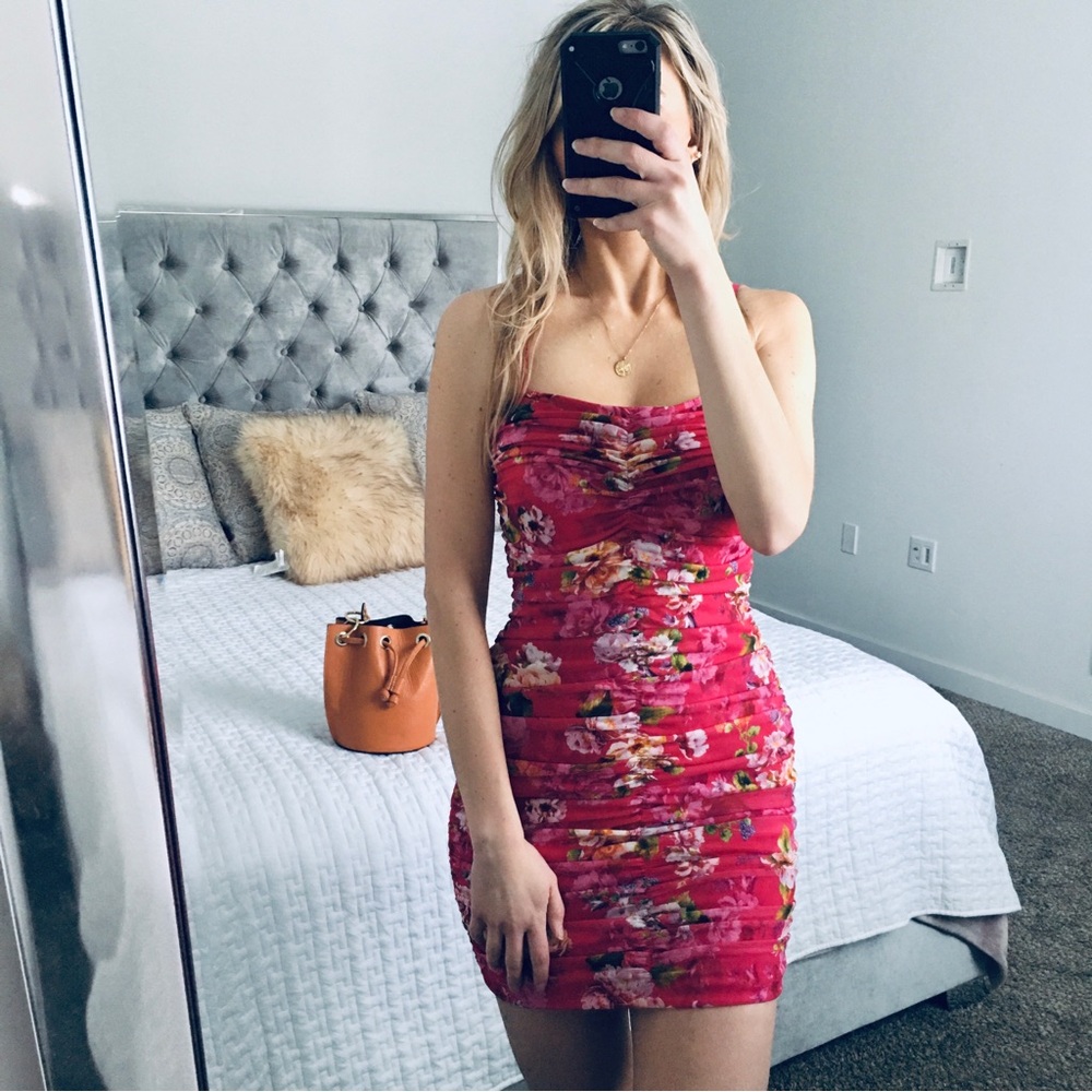 L'AGENCE Floral Pink Dress